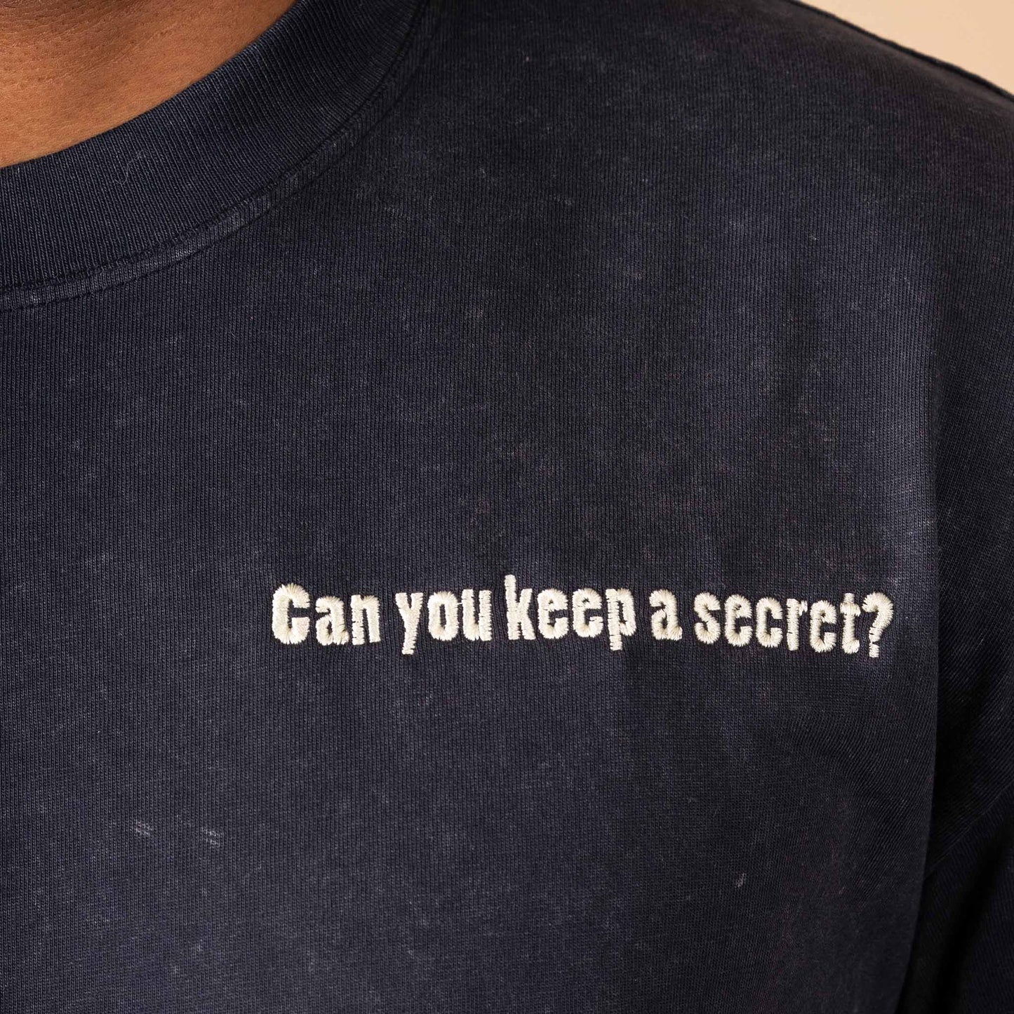 Q3 Can you keep a secret? - Acid Black T-Shirt
