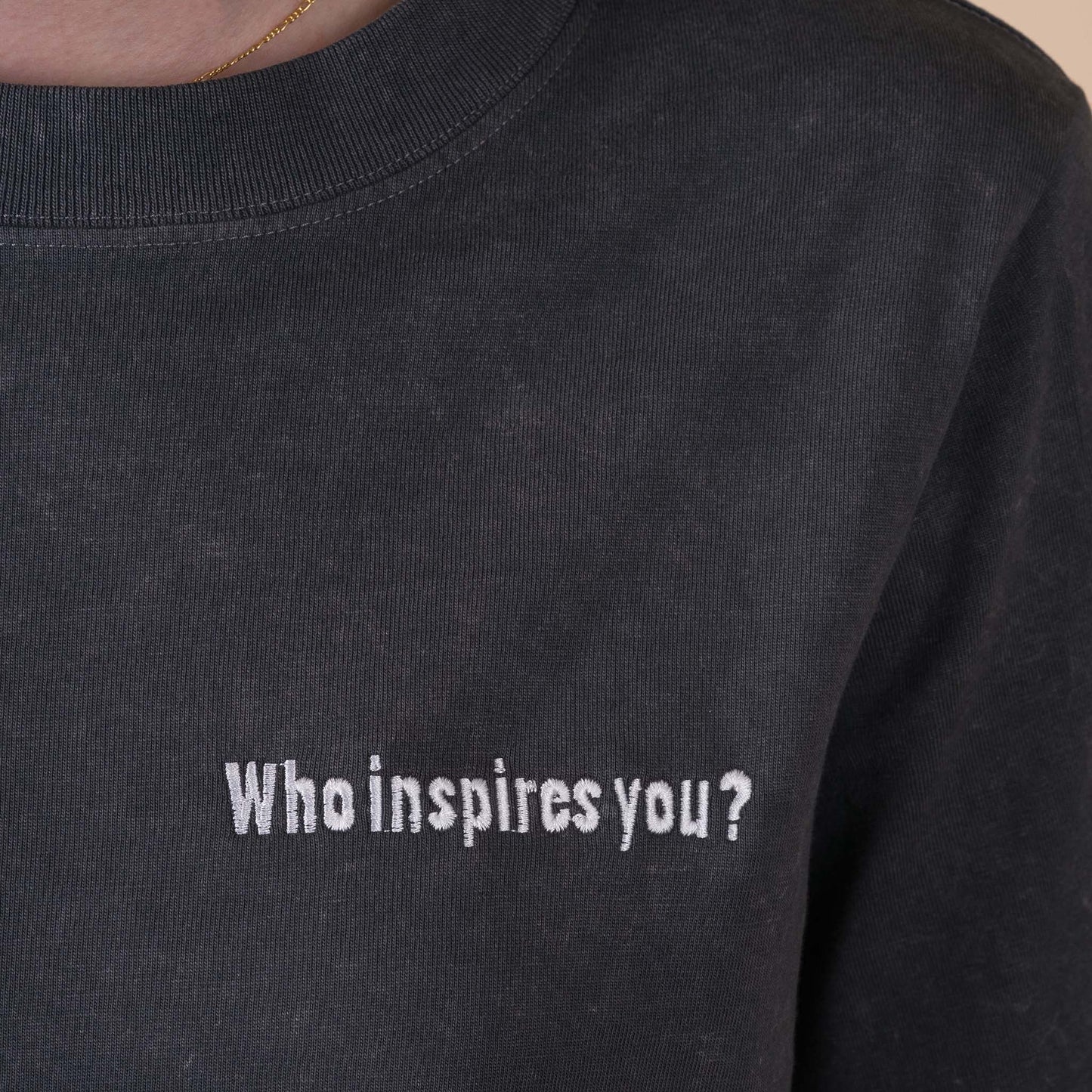 Q1 Who inspires you? - Acid Charcoal Crop Top