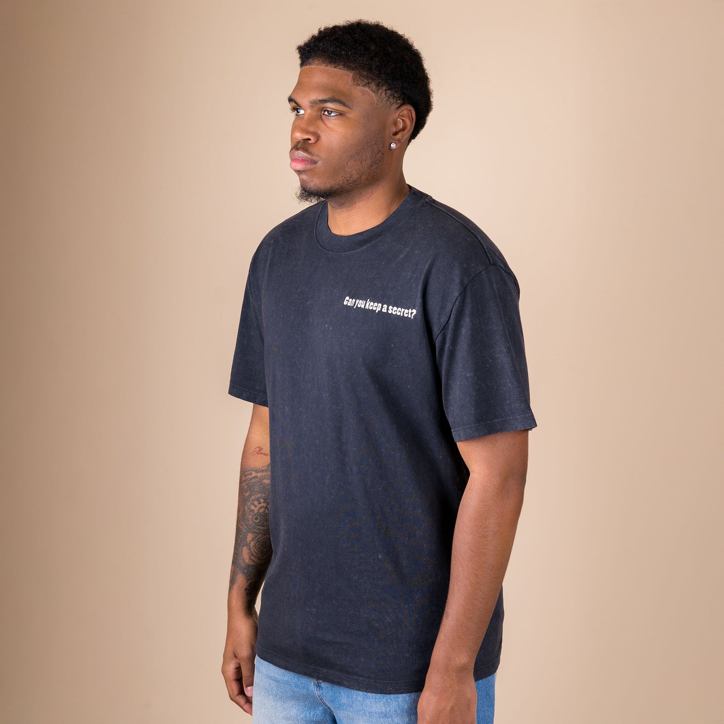 Q3 Can you keep a secret? - Acid Black T-Shirt