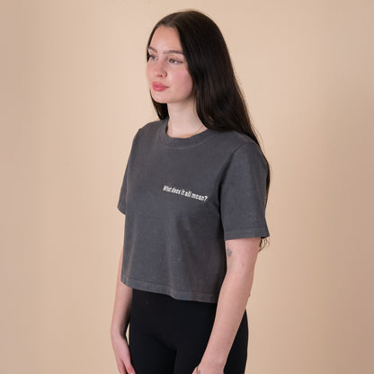 Q2 What does it all mean? - Acid Charcoal Crop Top