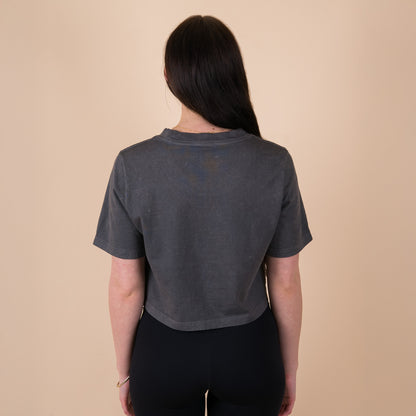 Q1 Who inspires you? - Acid Charcoal Crop Top