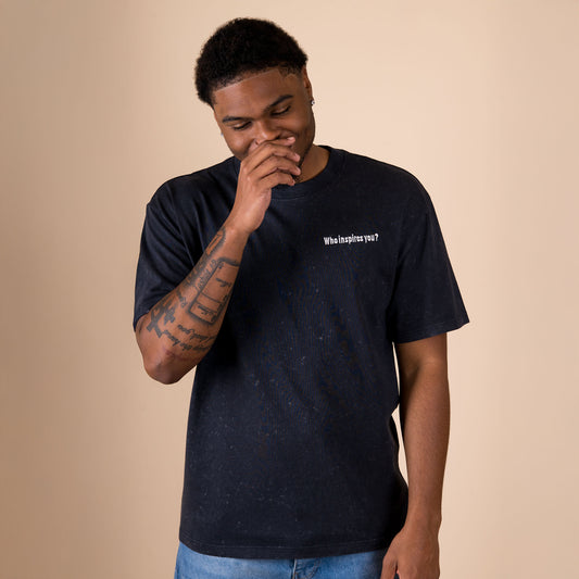 Q1 Who inspires you? - Acid Black T-Shirt
