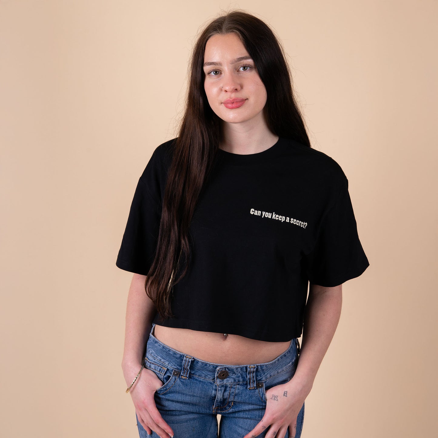 Q3 Can you keep a secret? - Black Crop Top