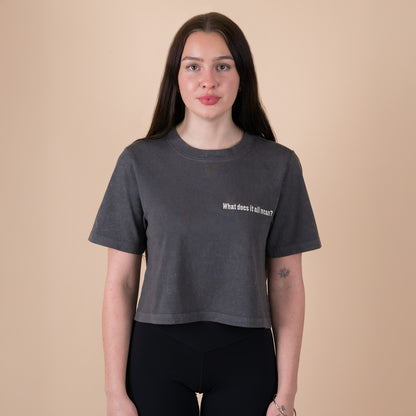 Q2 What does it all mean? - Acid Charcoal Crop Top
