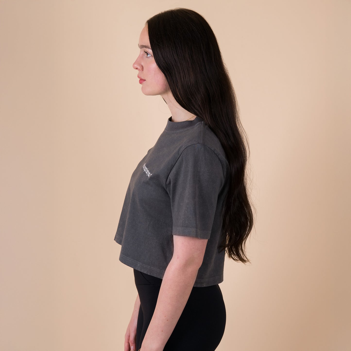 Q1 Who inspires you? - Acid Charcoal Crop Top